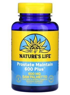 Nature's Life,Prostate Maintain 600 Plus, 100 Capsules