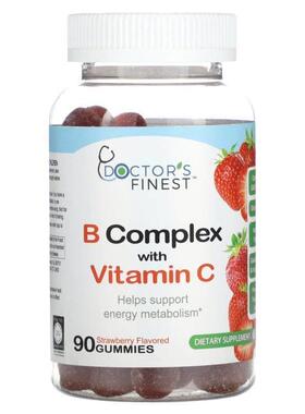 Doctor's Finest,含维生素 C 的 B 复合物，草莓味，90 粒软糖