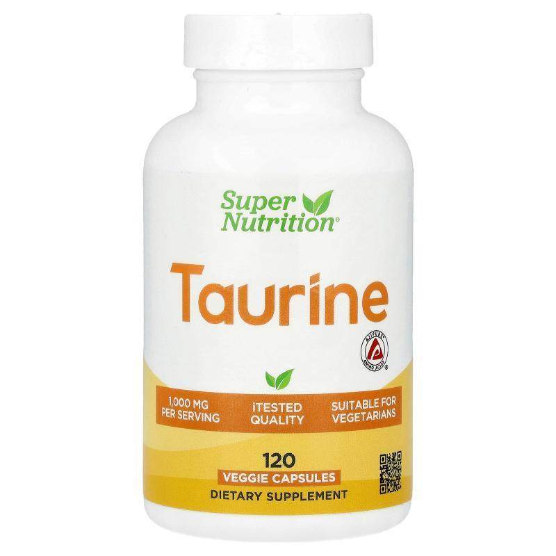 Super Nutrition,Taurine , 1,000 mg , 120 Veggie Capsules (50