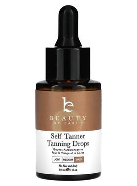 Beauty By Earth,Self Tanner Tanning Drops, Dark, 1 fl oz (30