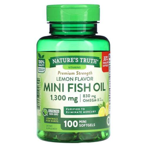 Nature's Truth,Mini Fish Oil, Premium Strength, Lemon, 650 m