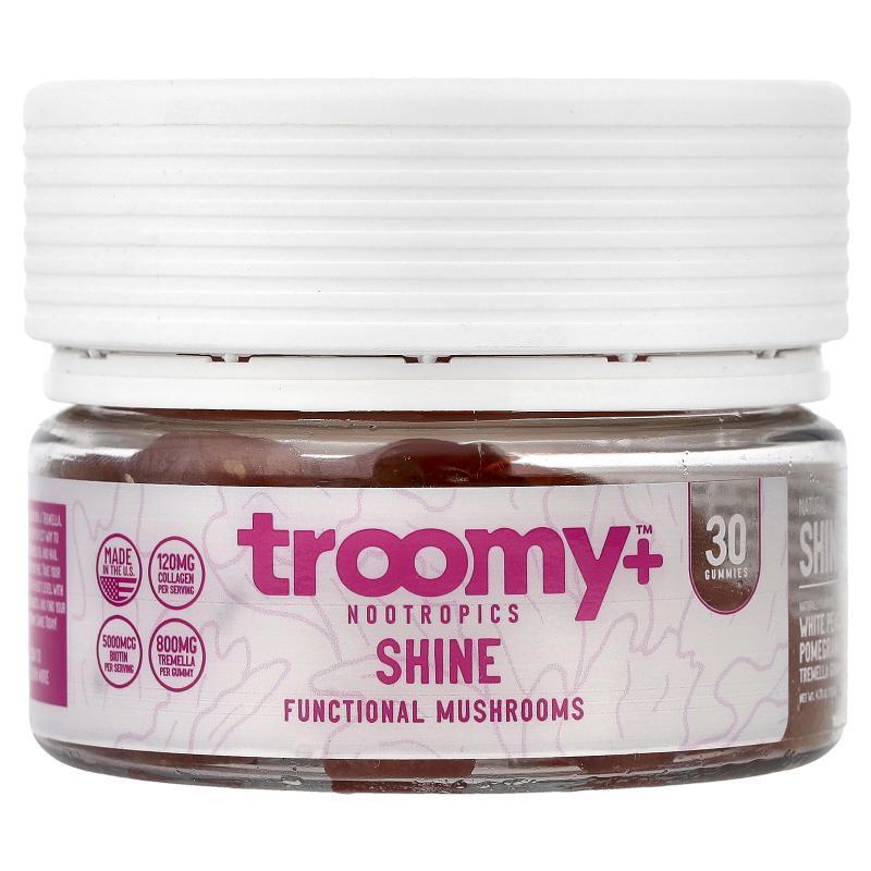 Troomy Nootropics,Shine, Functional Mushrooms Gummies, White