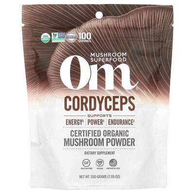 Om Mushrooms,有机认可蘑菇粉，虫草，7.05 盎司（200 克）