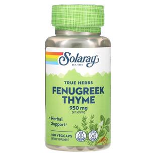 Solaray,True Herbs, Fenugreek Thyme, 950 mg, 100 VegCaps
