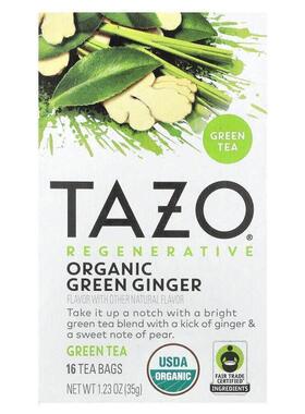 星巴克泰舒茶,Regenerative, Green Tea, Organic Green Ginger,