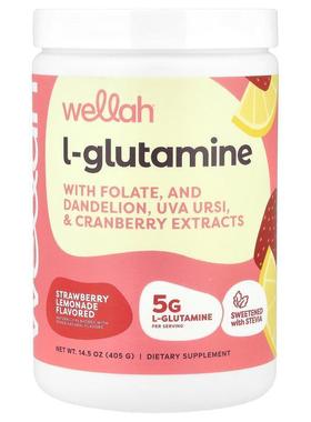 Wellah,L-谷氨酰胺，草莓柠檬水味，14.5 盎司（405 克）