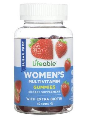 Lifeable,Women's Multivitamin Gummies, Sugar Free, Natural S