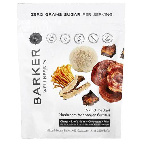 Barker Wellness Co,Nighttime Blend, Mushroom Adaptogen Gummi