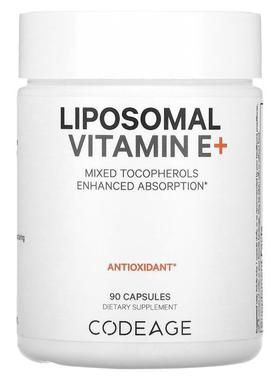 Codeage,脂质体维生素 E+，混合生育酚，90 粒胶囊