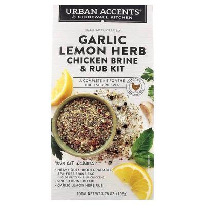 Urban Accents,大蒜柠檬草鸡肉腌制与揉搓套装，3.75 盎司（106