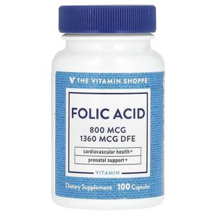Folic Acid 800 The 100 Shoppe mcg Capsules Vitamin