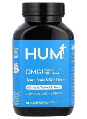 HUM Nutrition,OMG! Omega The Great™, Ultra-Pure Omega-3 Fish
