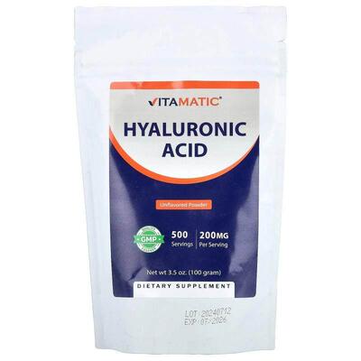 Vitamatic,Hyaluronic Acid Powder, Unflavored, 3.5 oz (100 g)