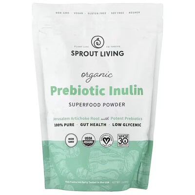 Sprout Living,Organic Inulin, Superfood Powder, 1 lb (450 g)