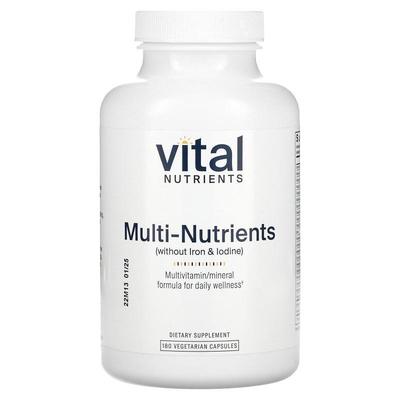 Vital Nutrients,多种营养素（不含铁和碘180素食胶囊