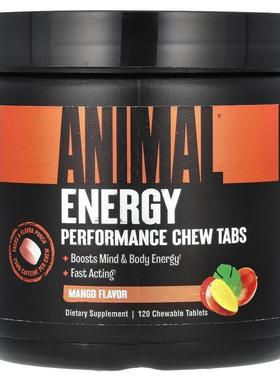 Animal,Energy Performance Chew Tabs, Mango, 120 Chewable Tab