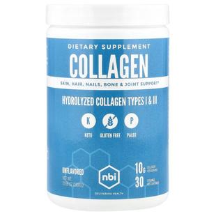 NBI Health,Hydrolyzed Collagen Types I & II, Unflavored, 10.