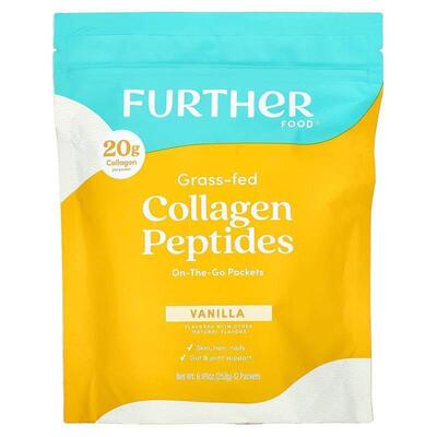 Further Food,Grass-Fed Collagen Peptides, Vanilla, 12 Packet