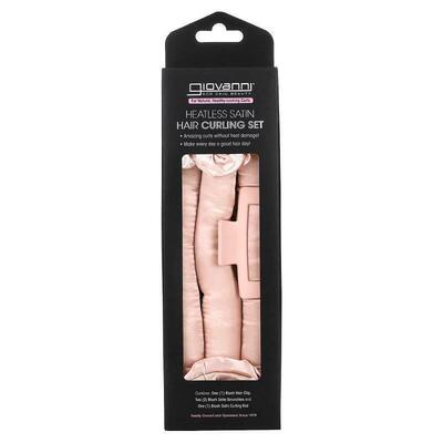 乔凡尼,Heatless Satin, Hair Curling Set, Blush, 4 Pieces