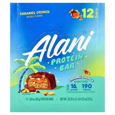 Alani Nu,Protein Bar, Caramel Crunch, 12 Protein Bars, 1.69