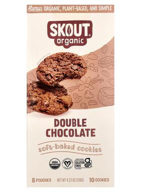 Skout Organic,Soft-Baked Cookies, Double Chocolate, 5 Pouche