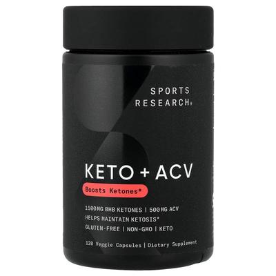 Sports Research,Keto + ACV, 120 Veggie Capsules