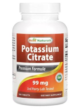 Best Naturals,Potassium Citrate, 99 mg, 500 Tablets