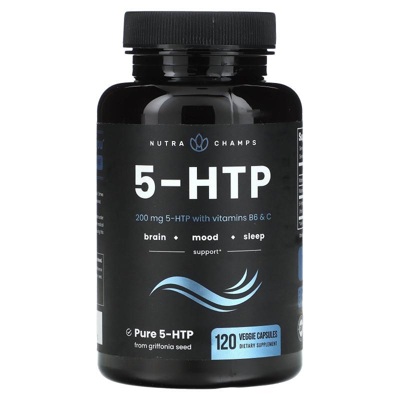 NutraChamps,5-HTP, 200 mg , 120 Veggie Capsules