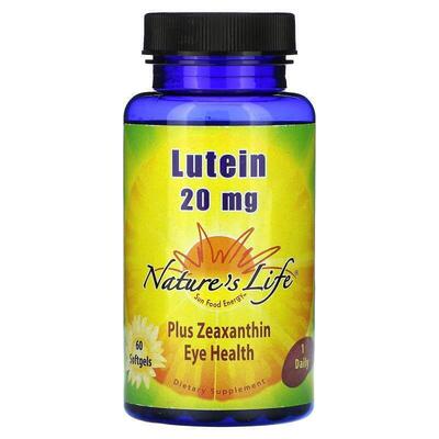 Nature's Life,Lutein, 20 mg, 60 Softgels