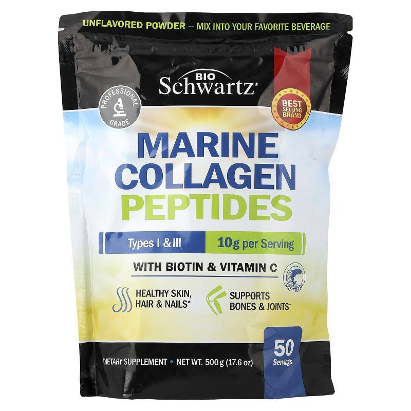 BioSchwartz,Marine Collagen Peptides Powder, With Biotin &am