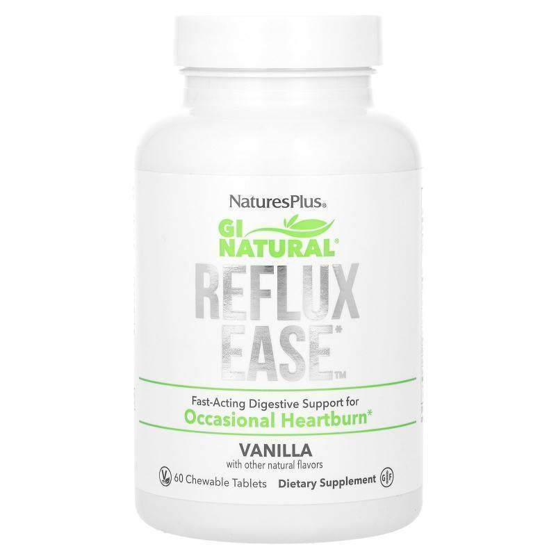 自然加,Gi Natural, Reflux Ease, Vanila, 60 Chewable Tablets