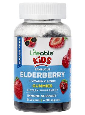 Lifeable,Kids, Sambucus Elderberry + Vitamin C & Zinc Gummie