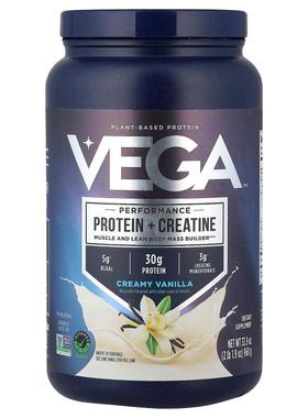 维加,Plant-Based Performance Protein + Creatine, Creamy Vani