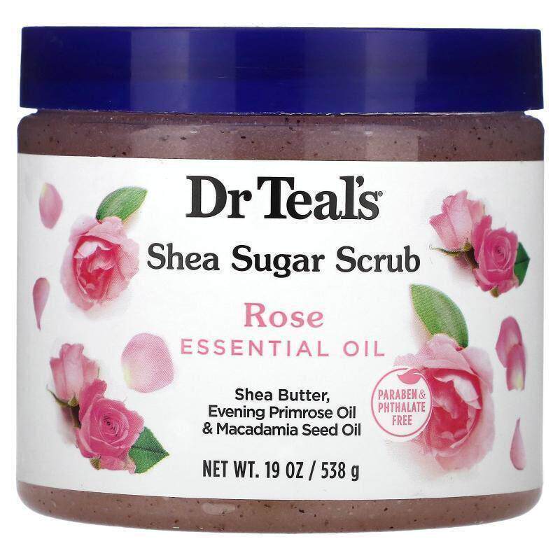 Dr. Teal's乳木果糖磨砂膏玫瑰精油砂糖磨砂膏日常差旅愉悦相伴
