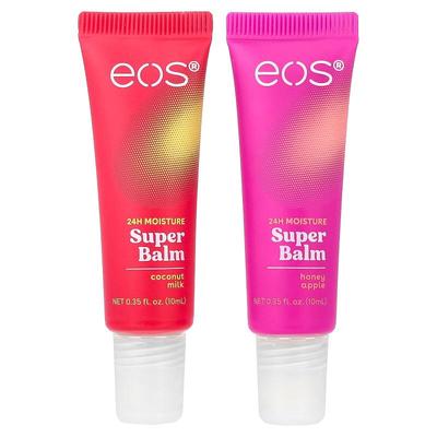 EOS,24H Moisture Super Balm, Coconut Milk & Honey Apple, 2 P