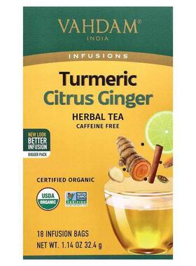 Vahdam Teas,Infusions, Herbal Tea, Turmeric Citrus Ginger, C