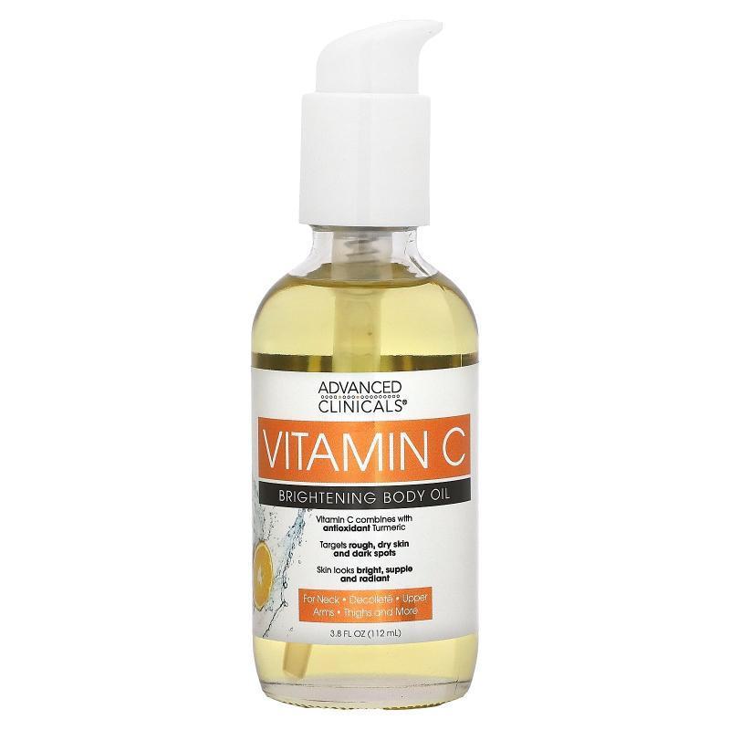 Advanced Clinicals,Vitamin C, Brightening Body Oil, 3.8 fl o