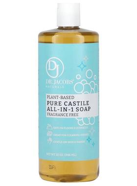 Dr. Jacobs Naturals,Plant-Based Pure Castile All-In-1 Soap,