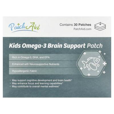 PatchAid,Kids Omega-3 Brain Support Patch, 30 Patches