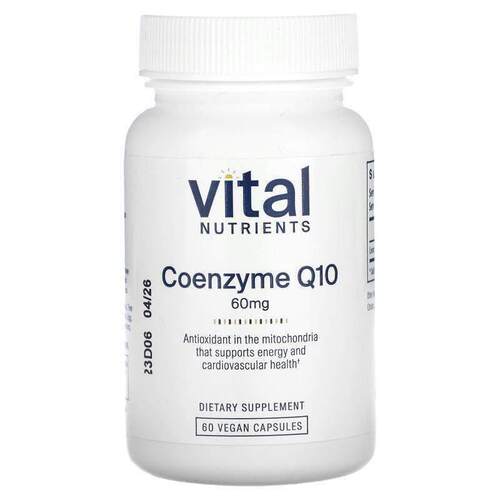 Vital Nutrients,Coenzyme Q10, 60 mg, 60 Vegan Capsules