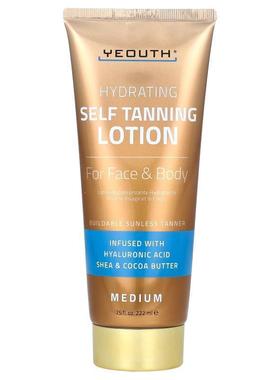 Yeouth,Self Tanning Lotion, For Face &amp;amp; Body, Med