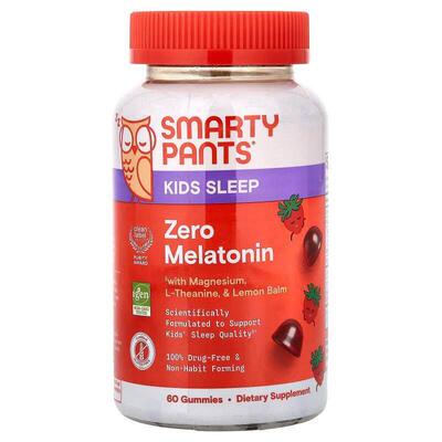 SmartyPants,Kids Sleep, Zero Melatonin Gummies, Strawberry ,