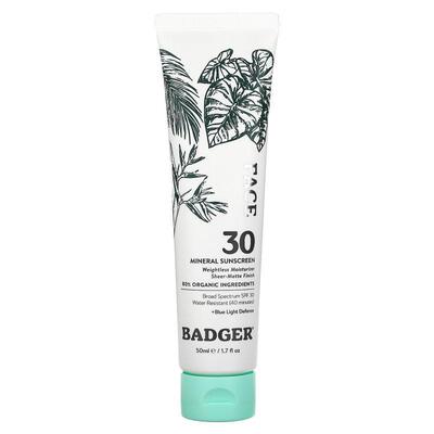 贝吉獾,Face Mineral Sunscreen, SPF 30, 1.7 fl oz (50 ml)