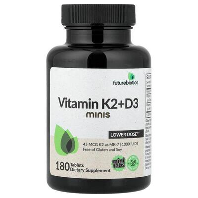 Futurebiotics,Vitamin K2 + D3 Minis, 180 Tablets