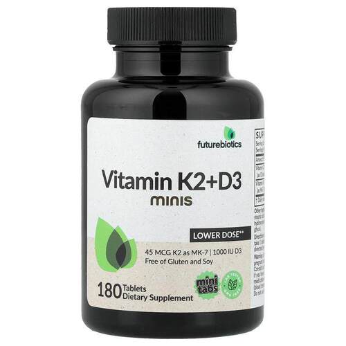 Futurebiotics,Vitamin K2 + D3 Minis, 180 Tablets