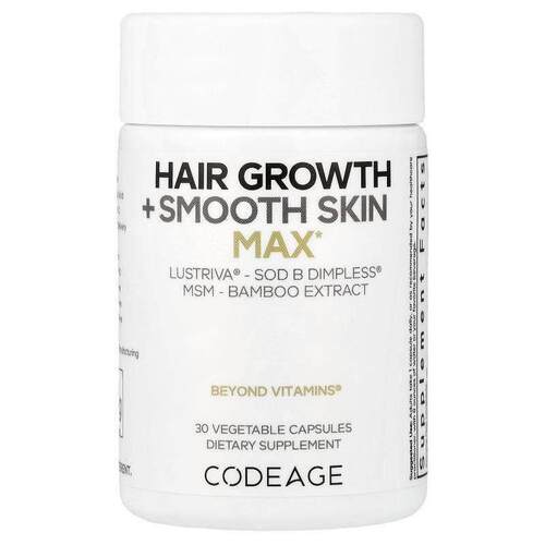 Codeage,Hair Growth + Smooth Skin, Max, 30 Vegetable Capsule