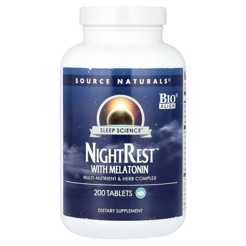 源美,Sleep Science®, NightRest™ With Melatonin, 200 Tablets