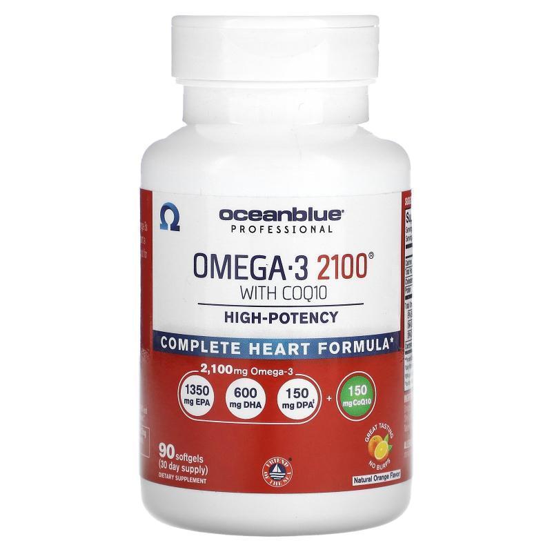 Ocean Blue,Professional, Omega-3 2100 With COQ10, High-Poten