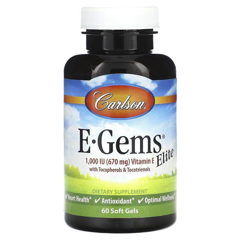 Carlson,E-Gems Elite, Vitamin E with Tocopherols &amp;am