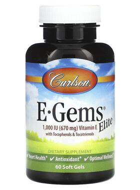 Carlson,E-Gems Elite, Vitamin E with Tocopherols &amp;am